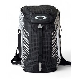 Oakley Link Backpack Black White Grid Striped Laptop Travel Sports Pickleball